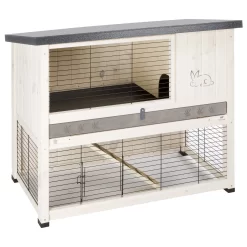 Ferplast Konijnenhok Charlie - Dierenverblijf - 117x67x96 Cm Wit Grijs