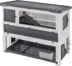 Ferplast Grand Lodge 140 Plus – Konijnenhok – 134 X 75 X 103 Cm – Grijs/Wit