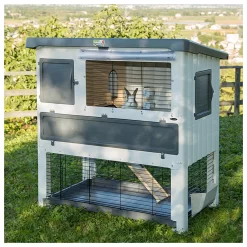 Ferplast Konijnenhok Grand Lodge 140 Plus - Dierenverblijf - 134x73x117 Cm Grijs -Ferplast 4197 940053 7