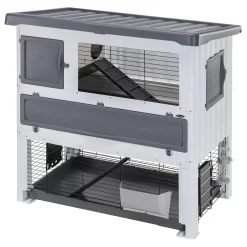 Ferplast Konijnenhok Grand Lodge 120 Plus - Dierenverblijf - 115.5x73x117 Cm Grijs 120