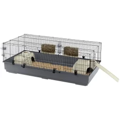 Ferplast Konijnenkooi Rabbit - Dierenverblijf - 140x71x51 Cm Grijs Zwart 140
