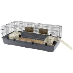 Ferplast Konijnenkooi Rabbit - Dierenverblijf - 140x71x51 Cm Grijs Zwart 140