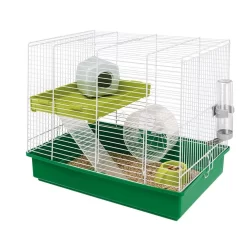 Ferplast Hamsterkooi Hamster Duo - Dierenverblijf - 46x29.5x37.5 Cm Groen