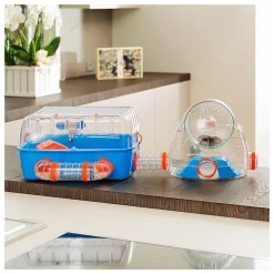 Ferplast Hamsterkooi Combi 2 - Dierenverblijf - 79.5x29.5x26x3 Cm Blauw Oranje -Ferplast 9580 750078 9