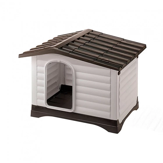 FERPLAST HONDENHOK DOGVILLA 90 GRIJS/BRUIN 88X72X65 CM - Afbeelding 2