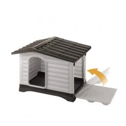 FERPLAST HONDENHOK DOGVILLA 90 GRIJS/BRUIN 88X72X65 CM -Ferplast ferplast hondenhok dogvilla 88 x 72 cm zwart wit 3 501869 1605880209