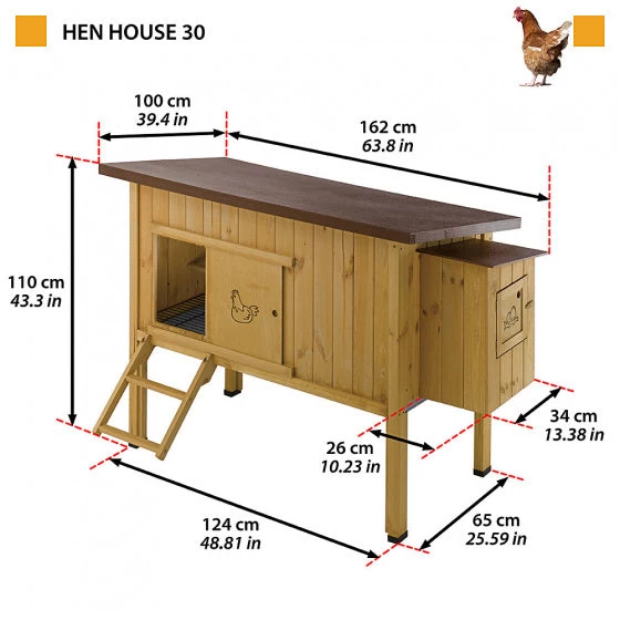 FERPLAST KIPPENHOK HEN HOUSE 30 BRUIN 162X100X110 CM - Afbeelding 2