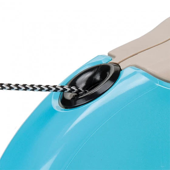 FERPLAST HONDENRIEM ROLLIJN AMIGO KOORD BEIGE / TURQUOISE L 5 MTR - Afbeelding 3
