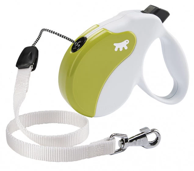 FERPLAST HONDENRIEM ROLLIJN AMIGO KOORD WIT / GROEN L 5 MTR