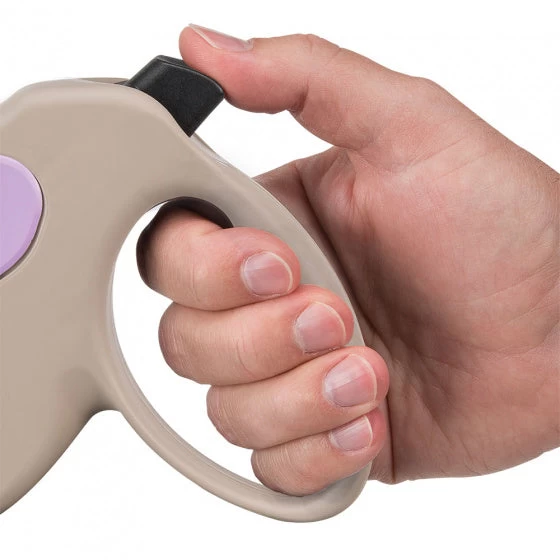 FERPLAST HONDENRIEM ROLLIJN AMIGO KOORD BEIGE / VIOLET L 5 MTR - Afbeelding 2