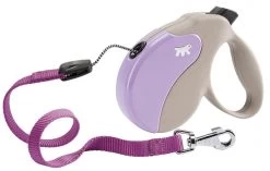 FERPLAST HONDENRIEM ROLLIJN AMIGO KOORD BEIGE / VIOLET L 5 MTR