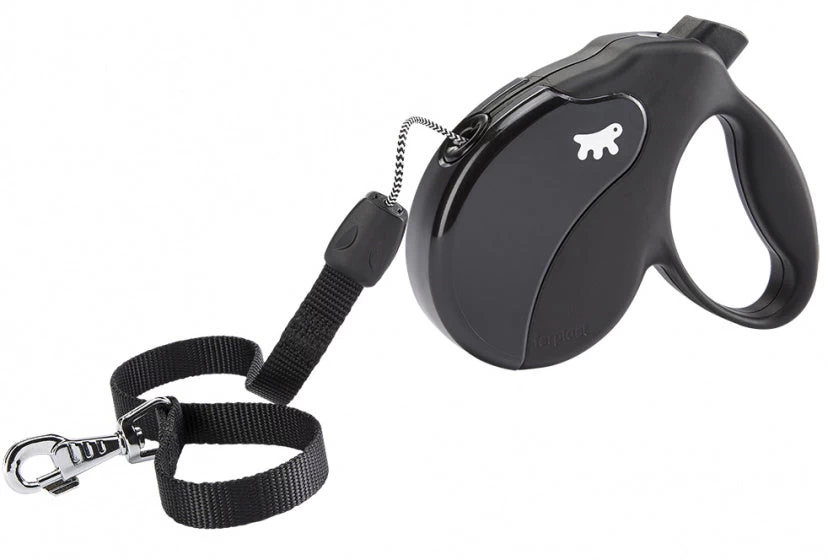 FERPLAST HONDENRIEM ROLLIJN AMIGO KOORD ZWART L 5 MTR
