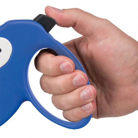 FERPLAST HONDENRIEM ROLLIJN AMIGO TAPE BLAUW / WIT M 5 MTR - Afbeelding 2