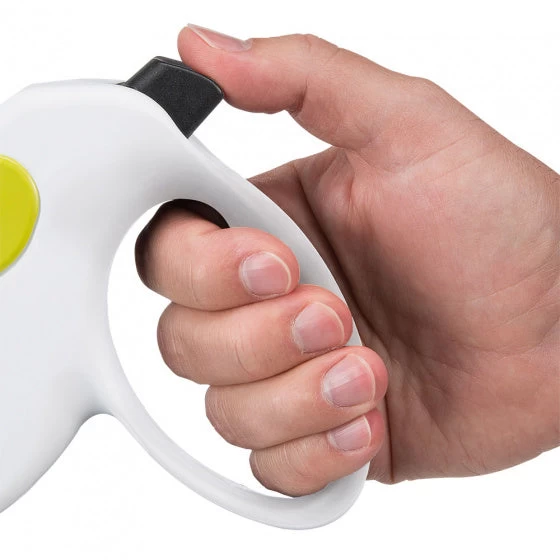 FERPLAST HONDENRIEM ROLLIJN AMIGO TAPE WIT / GROEN M 5 MTR - Afbeelding 2