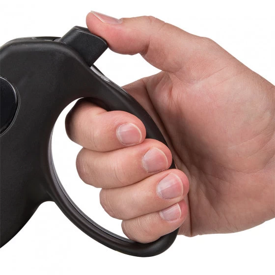 FERPLAST HONDENRIEM ROLLIJN AMIGO TAPE ZWART M 5 MTR - Afbeelding 2